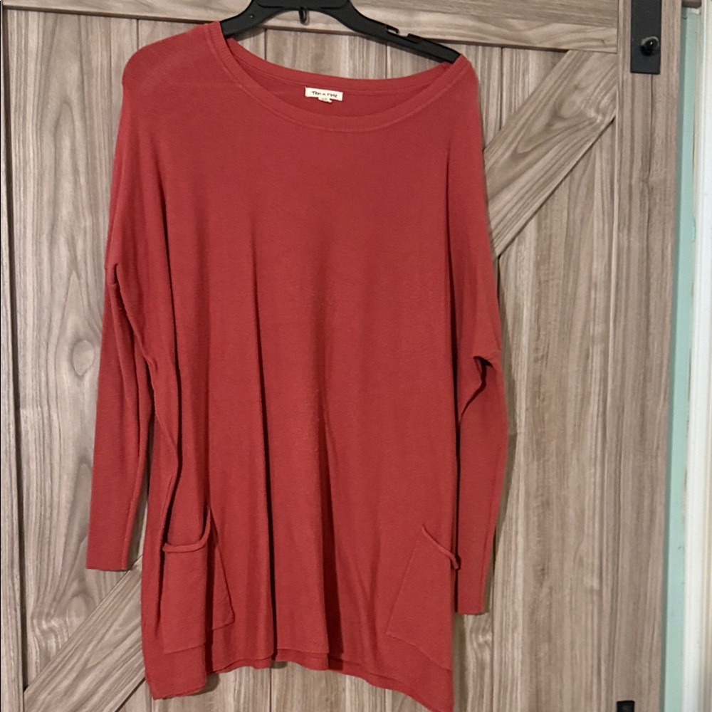 Tea n Rose Terracotta Crew Neck Sweater